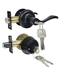 Zinc Alloy Door Lever with Ergonomic Grip, Chamfered Edges, Easy Installation-Black 1 Pack