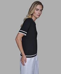 Karl Lagerfeld Paris Women's Short-Sleeve Sweater