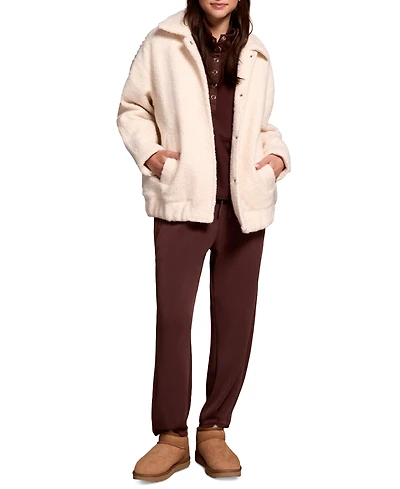 Tribal Women's Soft Boucle Bomber Jacket with Hidden Snaps
