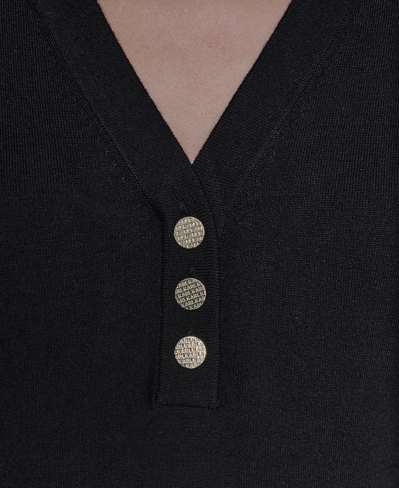 Karl Lagerfeld Paris Women's V-Neck Top