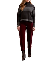 Tribal Women's Two Tone Turtleneck High Low Sweater