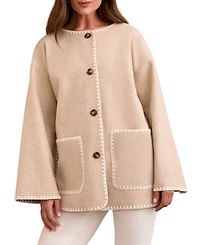 Tribal Women's Boat Neck Coat Jacket