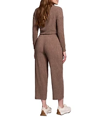 Tribal Women's Two Tone Crinkle Knit Pull On Barrel Pants