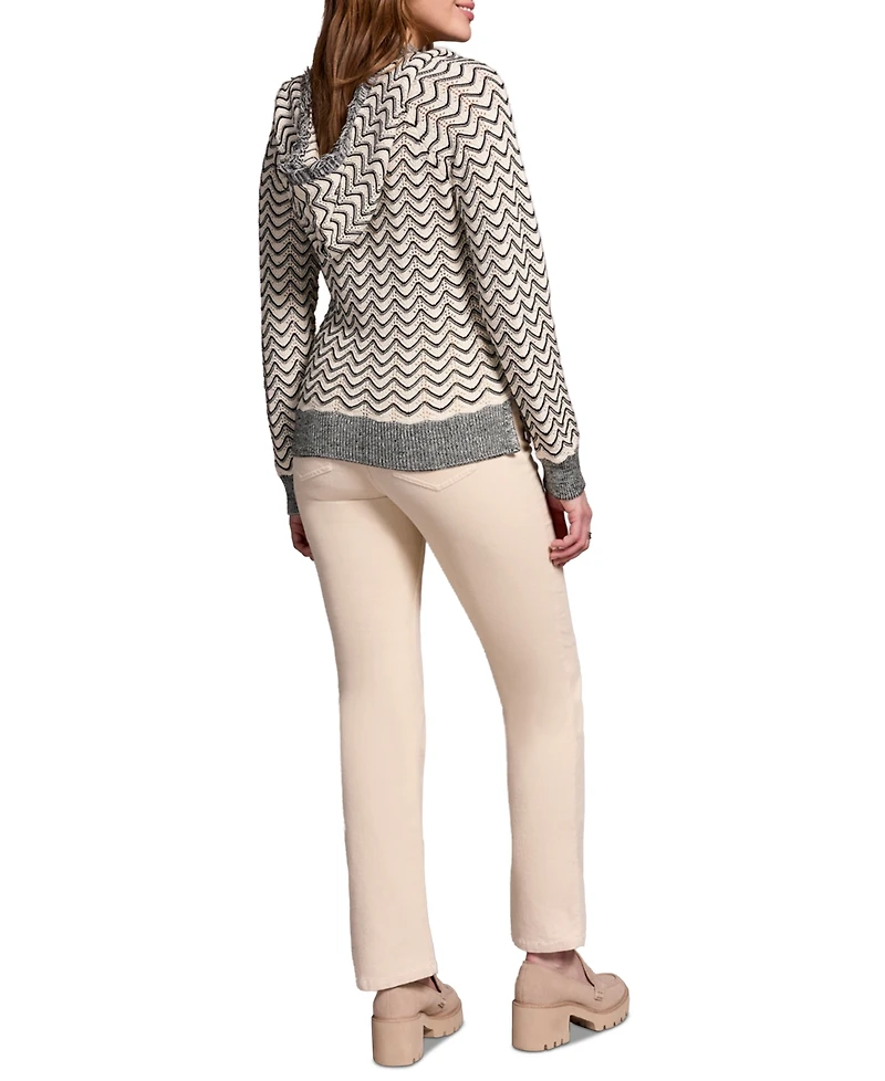 Tribal Women's Fringe Long Sleeve Hooded Sweater