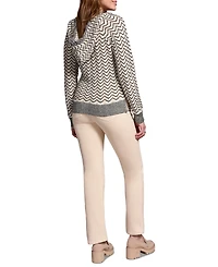 Tribal Women's Fringe Long Sleeve Hooded Sweater