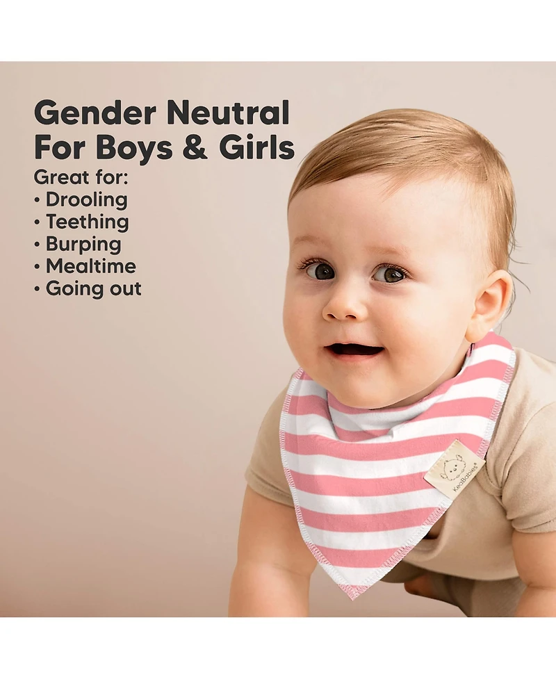 KeaBabies 8pk Baby Bandana Bibs, Baby Drool Bibs for Baby Girl, Boy, Baby Bibs for Infant, Newborn