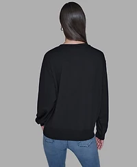 Karl Lagerfeld Paris Women's Emoji Choupette Detail Sweater