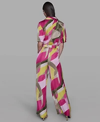 Karl Lagerfeld Paris Women's Printed Pull-On Pants