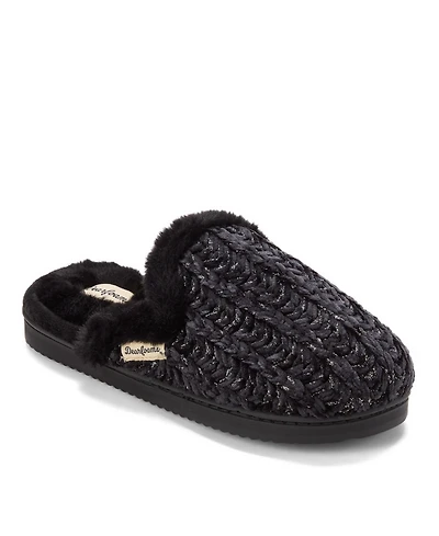 Dearfoams Women's Paris Chenille Shaped Tab Scuff Slipper