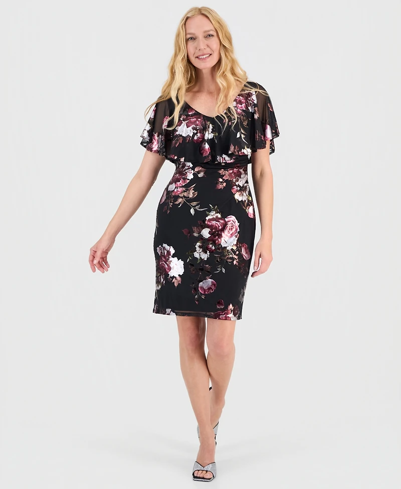 Connected Women's Mesh Ruffled Dress