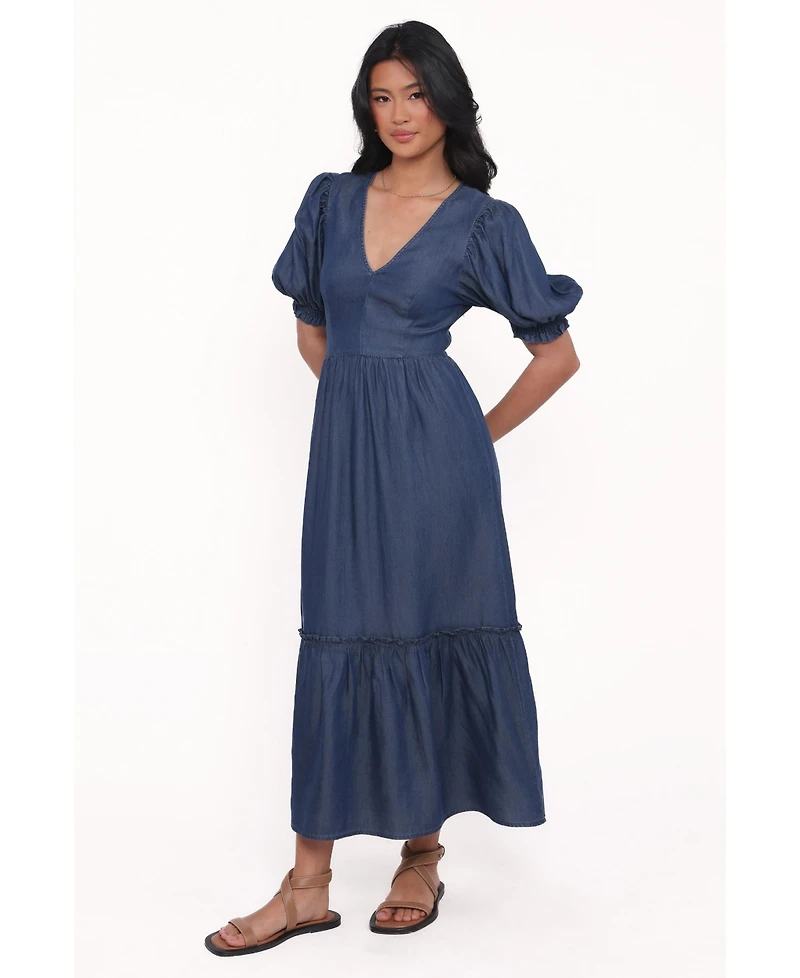 Petal and Pup Women's Steele Puff Sleeve Midi Dress