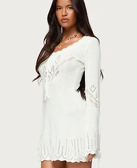 Edikted Women's Shaia Pointelle Knit Mini Dress