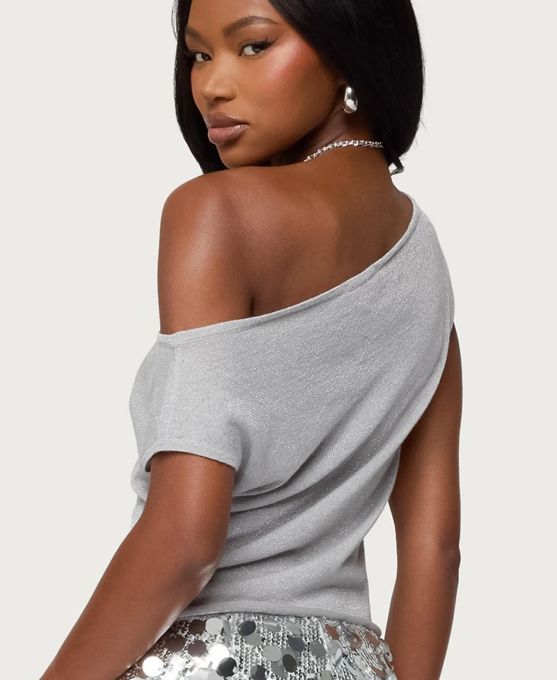 Edikted Women's Holly Glitter Off Shoulder Top