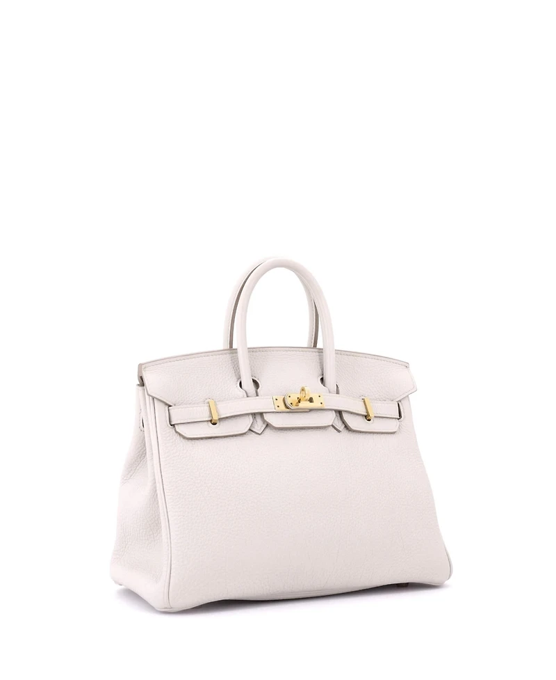 Pre-Owned Hermes Birkin 25 Handbag Light Togo with Rose Gold Hardware