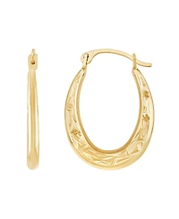 Macy's U Shape Hoop Earrings in 14K Yellow Gold