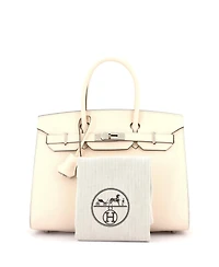 Pre-Owned Hermes Birkin 30 Handbag Light Epsom with Palladium Hardware
