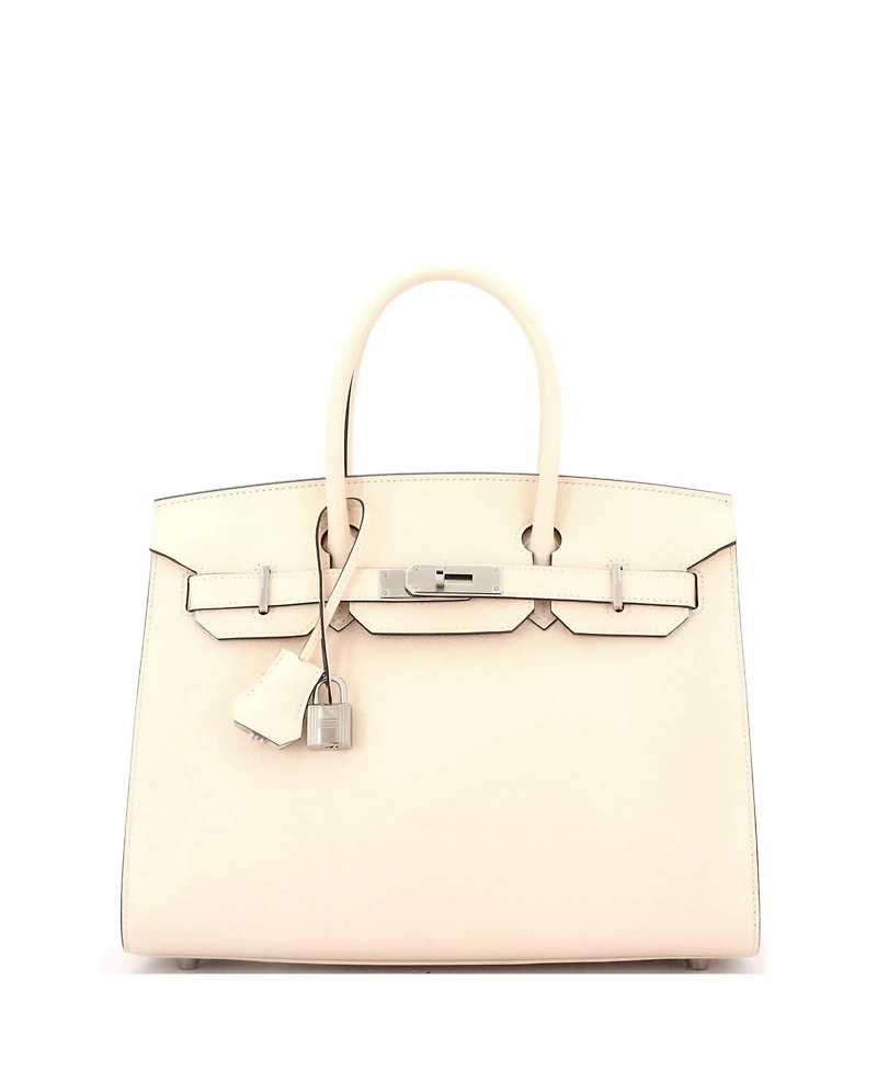 Pre-Owned Hermes Birkin 30 Handbag Light Epsom with Palladium Hardware