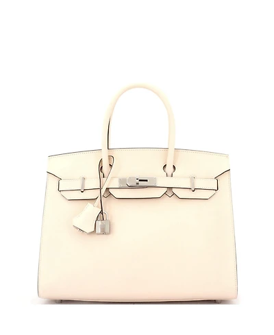 Pre-Owned Hermes Birkin 30 Handbag Light Epsom with Palladium Hardware