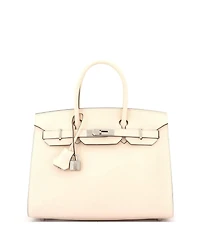 Pre-Owned Hermes Birkin 30 Handbag Light Epsom with Palladium Hardware