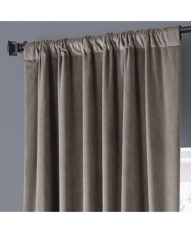 Half Price Drapes Library Taupe Signature Plush Velvet Hotel Blackout Curtain