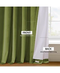Half Price Drapes Basque Green Grommet Signature Velvet Blackout Curtain