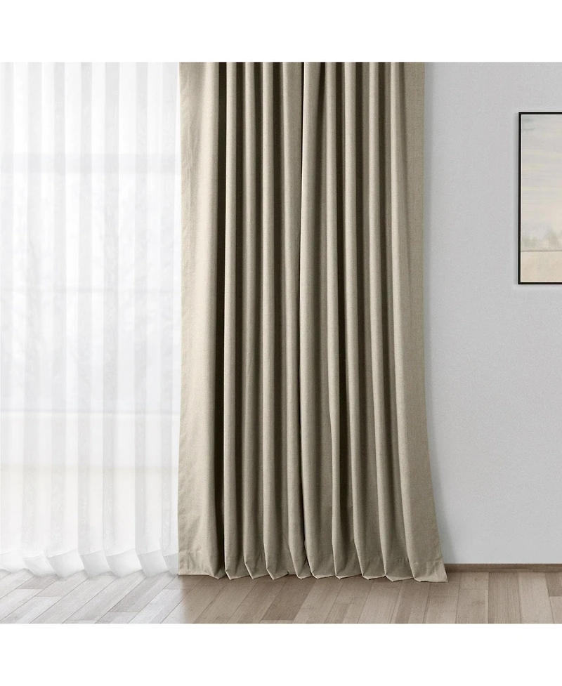 Half Price Drapes Warm Taupe Thermal Cross Linen Weave Blackout Curtain