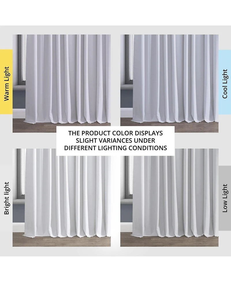 Half Price Drapes White Extra Wide Performance Linen Hotel Blackout Curtain
