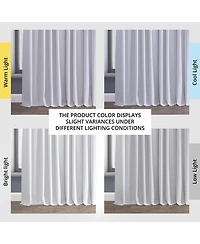 Half Price Drapes White Extra Wide Performance Linen Hotel Blackout Curtain