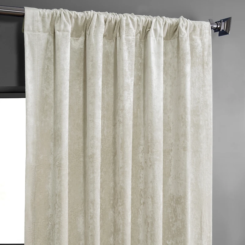 Half Price Drapes Champagne Lush Crush Velvet Room Darkening Curtain