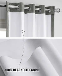 Half Price Drapes Silver Grey Grommet Signature Velvet Blackout Curtain