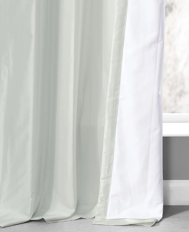 Half Price Drapes Eggshell Ruched Solid Faux Silk Taffeta Room Darkening Curtain