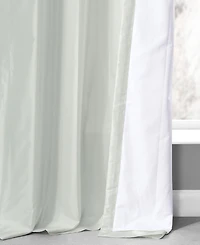 Half Price Drapes Eggshell Ruched Solid Faux Silk Taffeta Room Darkening Curtain