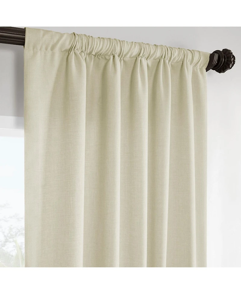 Half Price Drapes Gravity Ivory Italian Faux Linen Room Darkening Curtain