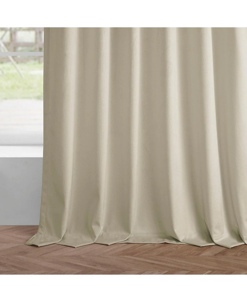 Half Price Drapes Light Ivory Simply Velvet Room Darkening Curtain Pair (2 Panels)