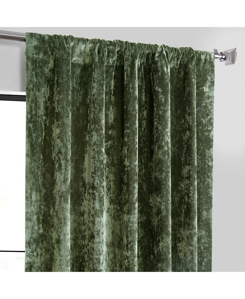 Half Price Drapes Emerald Green Lush Crush Velvet Room Darkening Curtain