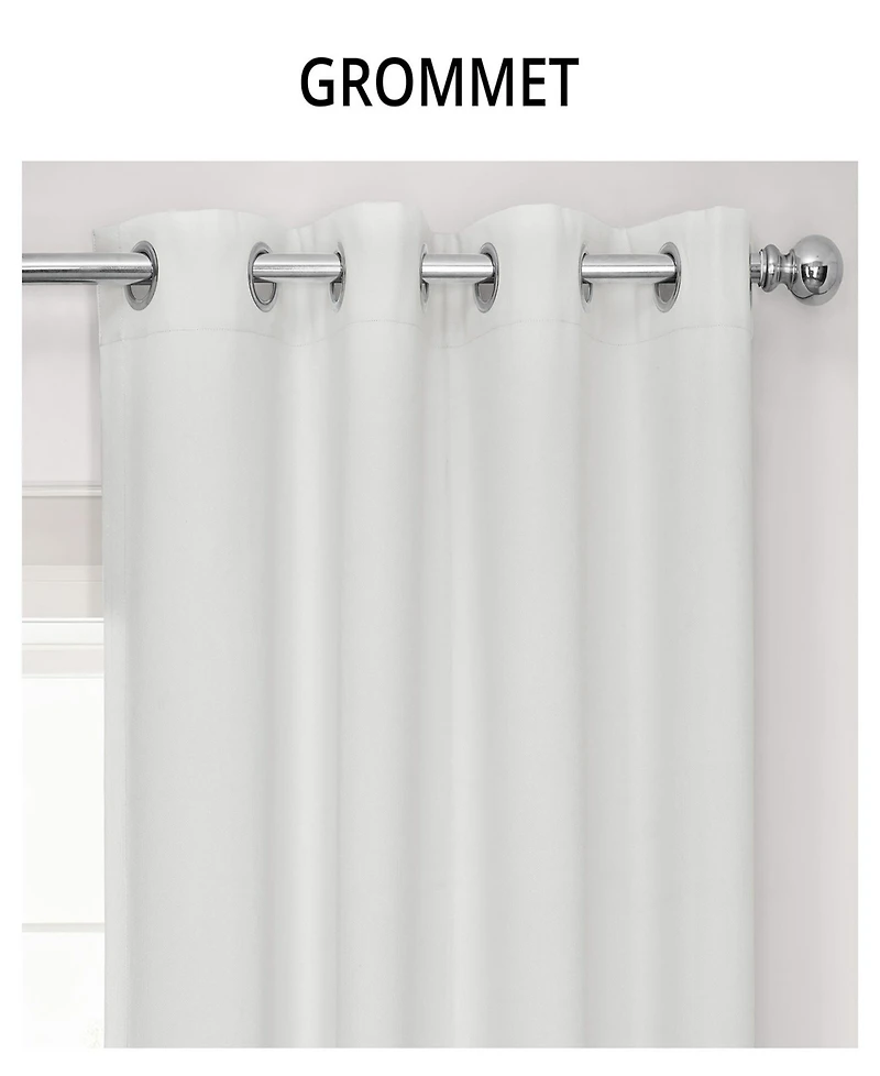Half Price Drapes Off White Grommet Performance Linen Hotel Blackout Curtain
