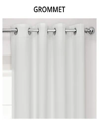 Half Price Drapes Off White Grommet Performance Linen Hotel Blackout Curtain