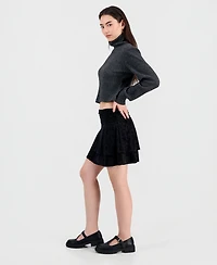 Sincerely Jules Juniors' Flocked Ruffle Lace Skirt