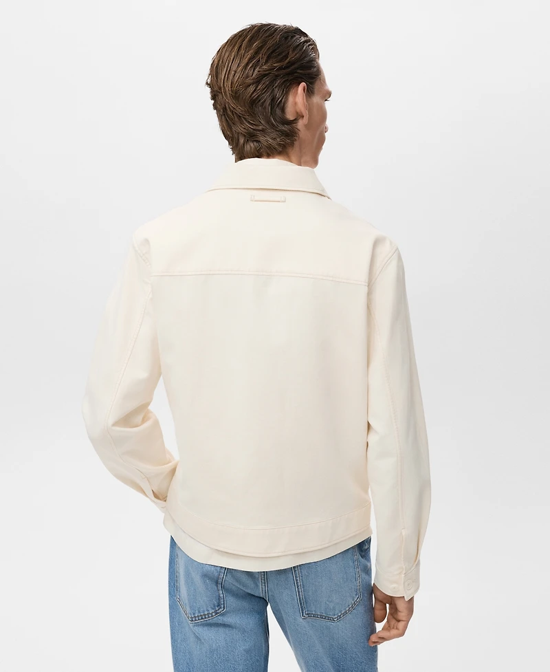 Mango Men's Buttons Straight Cotton Jacket