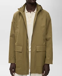 Mango Men's Water-Repellent Hooded Parka