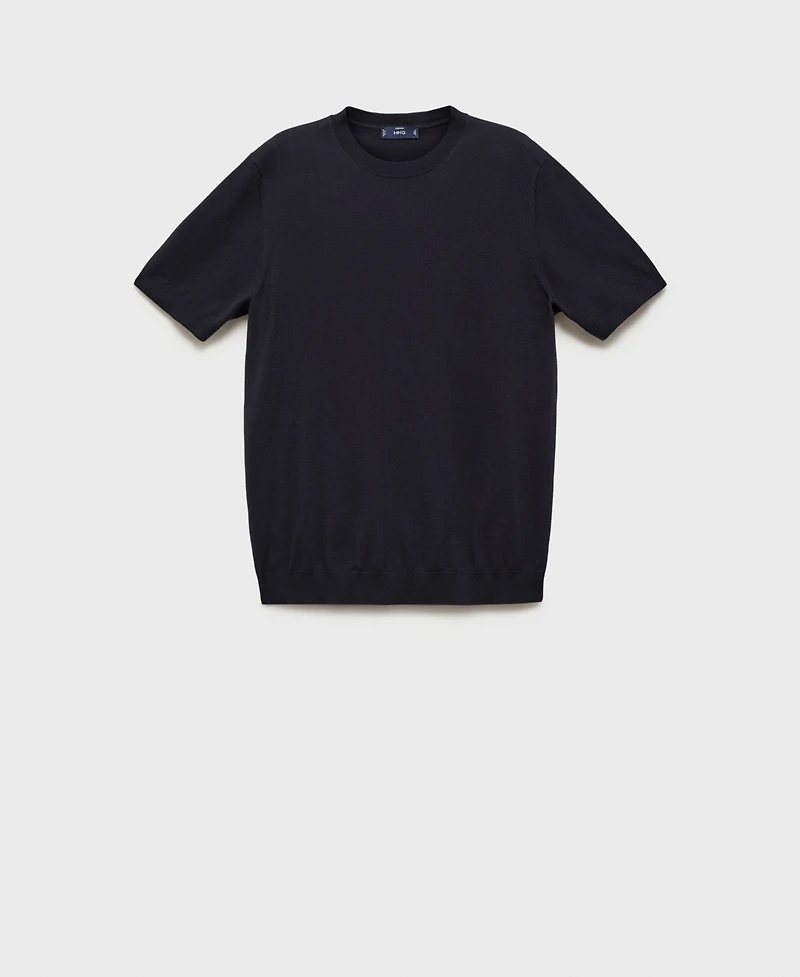Mango Men's Cotton Fine-Knit T-Shirt