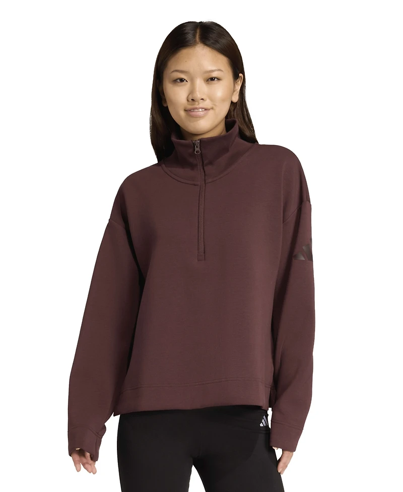 adidas Women's Open Hem Quarter Zip Sweatshirt
