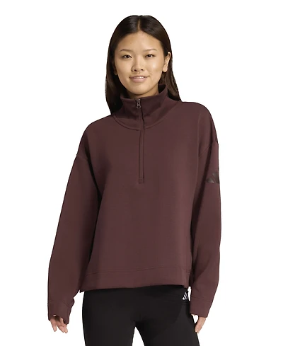 adidas Women's Open Hem Quarter Zip Sweatshirt