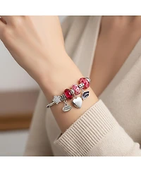 Bling Jewelry Cap Honor Student Luck Heart Bead Charms Bracelet 925 Sterling Silver