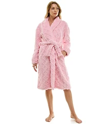 Roudelain Women's Textured Shawl Collar Robe