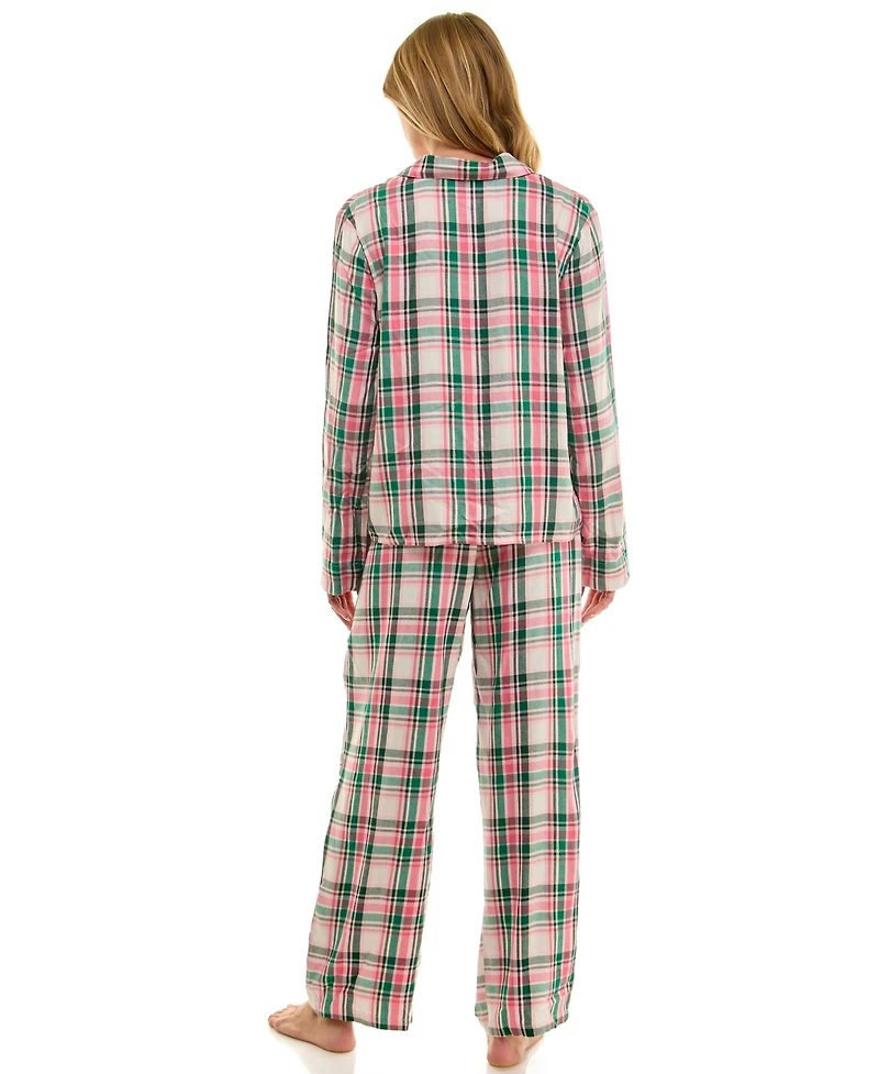 Roudelain Women's 2-Piece Plaid Top and Pants Set