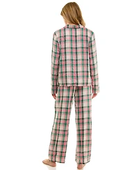 Roudelain Women's 2-Piece Plaid Top and Pants Set