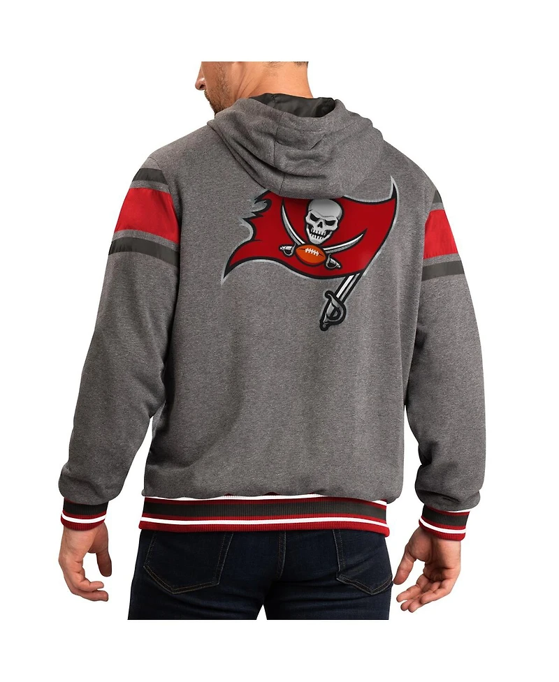 G-iii Sports by Carl Banks Men's Red/Gray Tampa Bay Buccaneers Extreme Full Back Reversible Hoodie Full-Zip Jacket