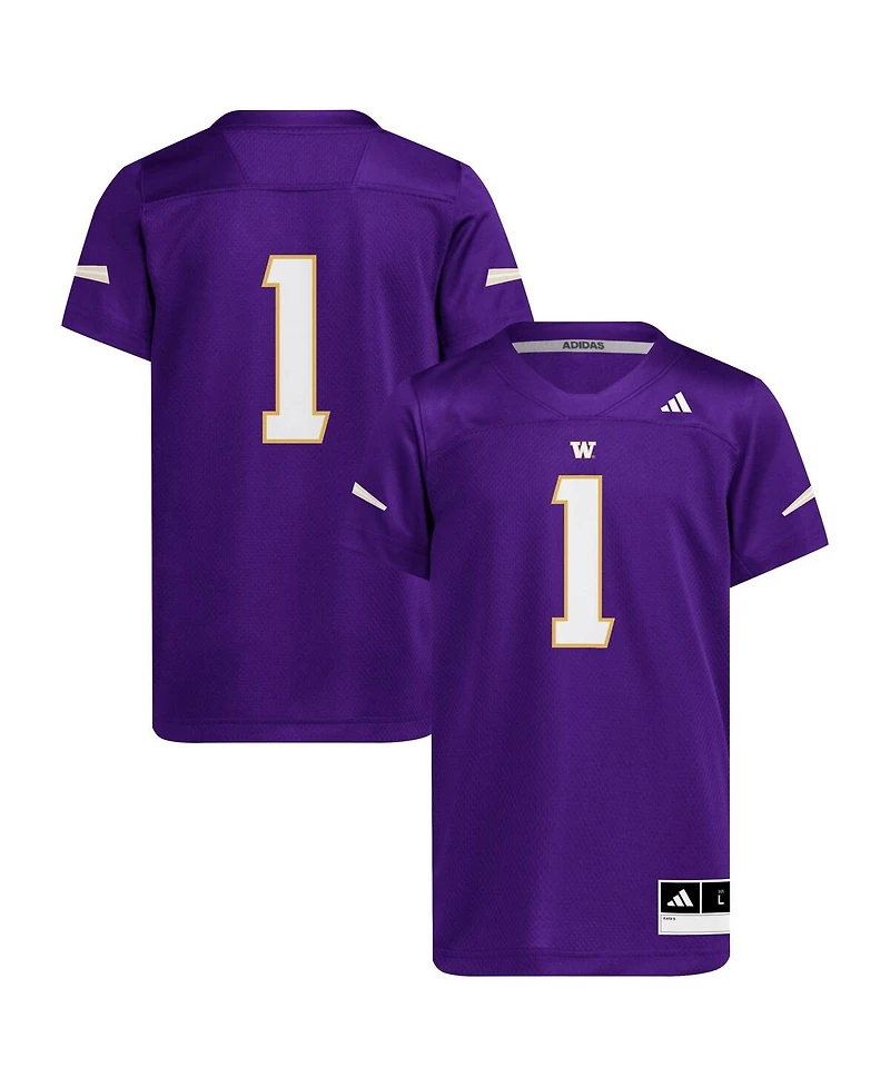 Adidas Big Boys and Girls 1 Purple Washington Huskies Replica Jersey