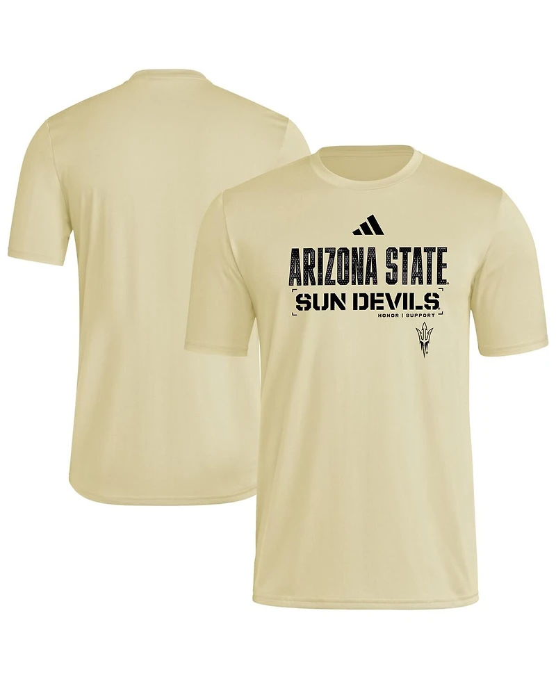 Adidas Men's Natural Arizona State Sun Devils 2025 Military Appreciation Pre-Game Aeroready T-Shirt